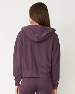 MONROW Original Fleece Zip Up Hoody HEATHEREDGRAPE Cheap